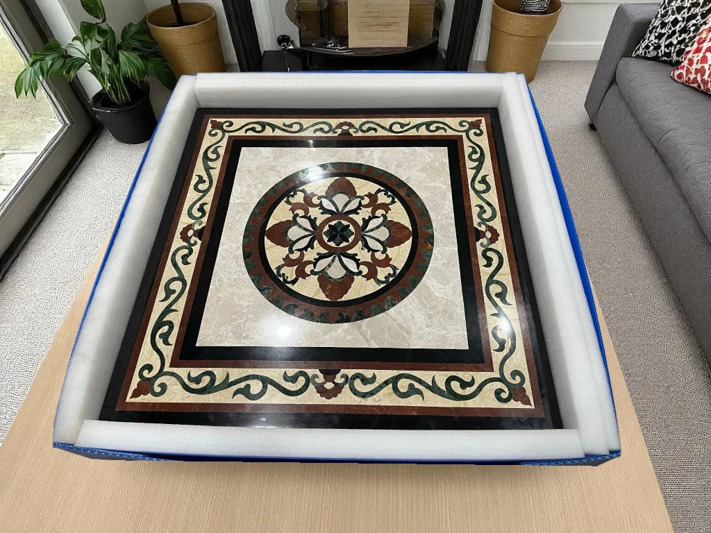 Luxury Square Marble Tables – Handcrafted by Vedant Artisans
